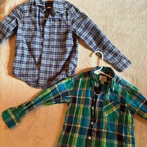 (2) PLACE Long Sleeve Plaid Collared Shirts - Size 5-6 - NEW no tags